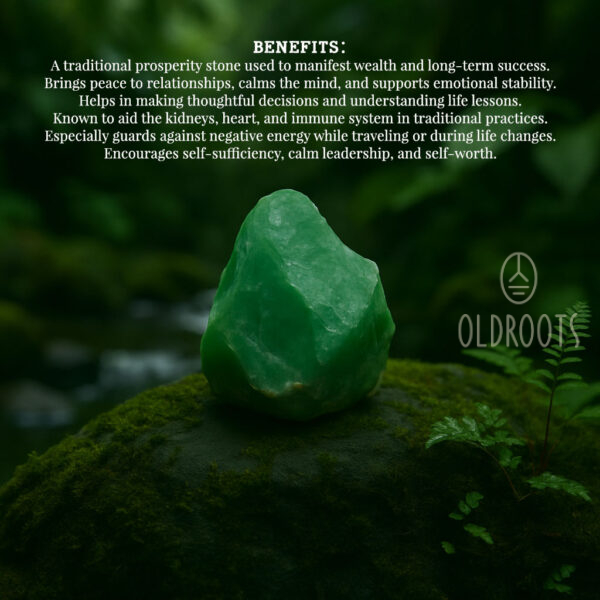 Oval-Shaped Green Jade Alloy Ring - Image 2