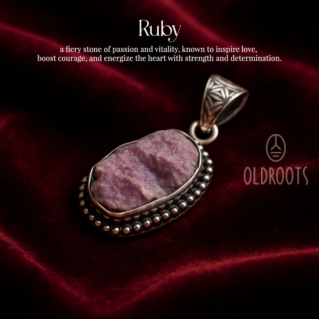 Ruby Natural Raw Ruby Pendant - Image 1