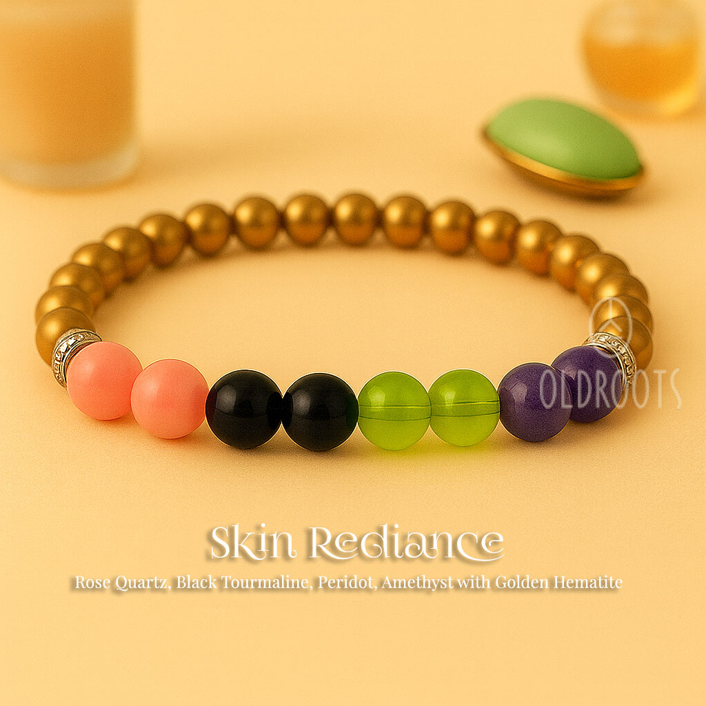 Skin Rediance Skin Radiance Bracelet – Rose Quartz, Black Tourmaline, Peridot, Amethyst & Golden Hematite - Image 1