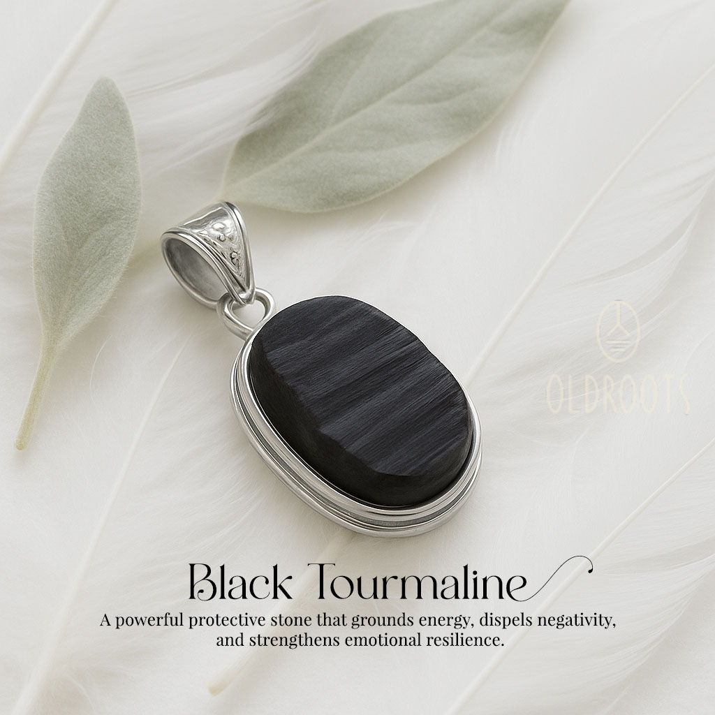 Black Tourmaline2 Natural Black Tourmaline Pendant - Image 1