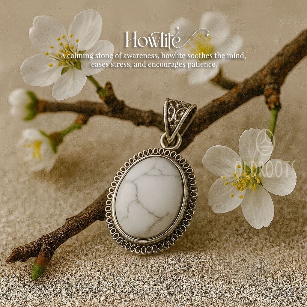 Howlite1 Natural Howlite Pendant - Image 1