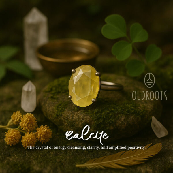 Natural Calcite Diamond Cut Ring