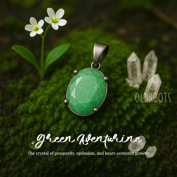 Natural Green Aventurine Pendant - Diamond Cut