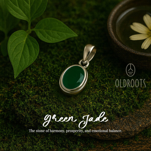 Natural Green Jade Pendant - Diamond Cut