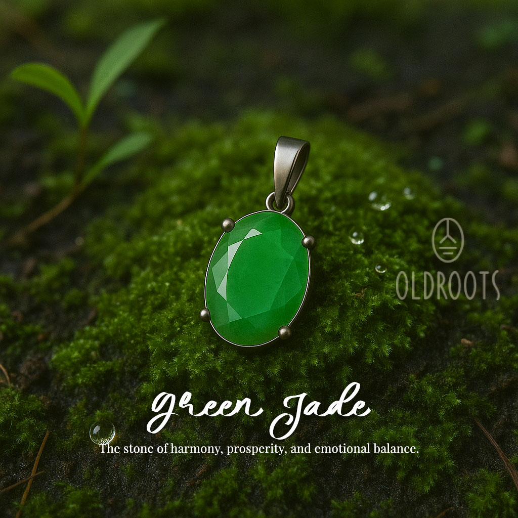 Green Jade1 Natural Green Jade Pendant - Diamond Cut - Image 1