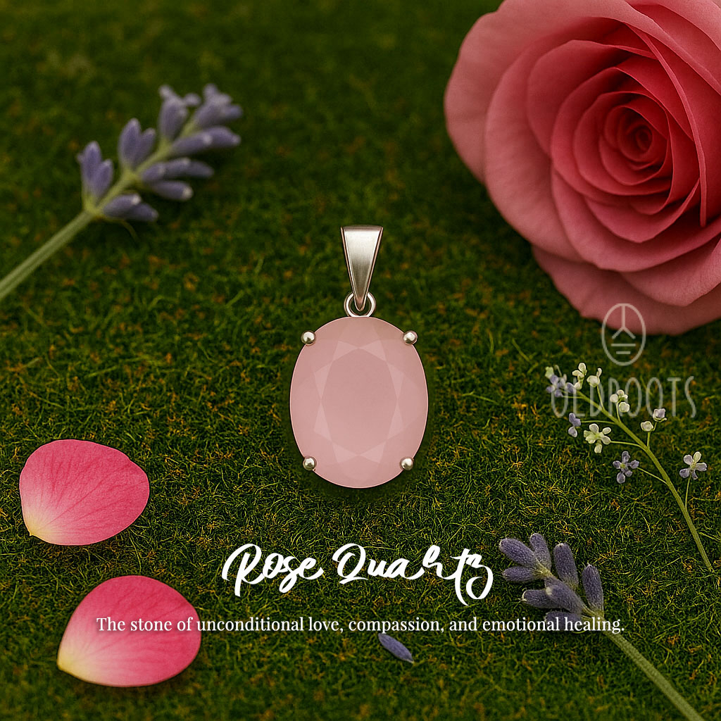Rose Quartz Natural Rose Quartz Pendant - Diamond Cut - Image 1