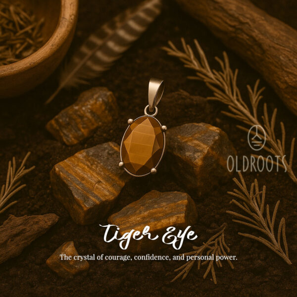 Natural Tiger Eye Pendant - Diamond Cut